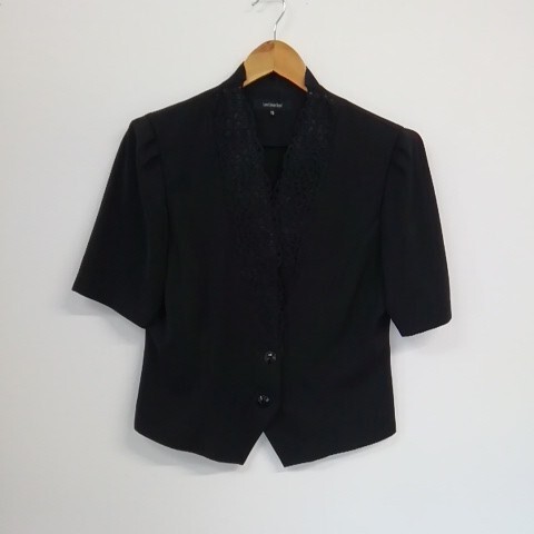 ★【古着】Love Liaison Royal トップス フォーマル 黒(ブラック) 肩パットあり 13R拍卖