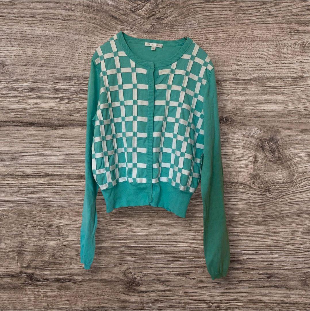 美品 ポールカ PAULE KA カーディガン Mサイズ エメラルドグリーン拍卖