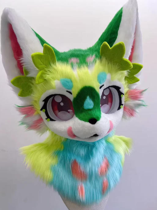 ★着ぐるみヘッド キツネ NO.333 緑 全頭ヘッド ケモノ ファースーツ ぬいぐるみ コスプレ コスチューム kigurumi 一点物拍卖