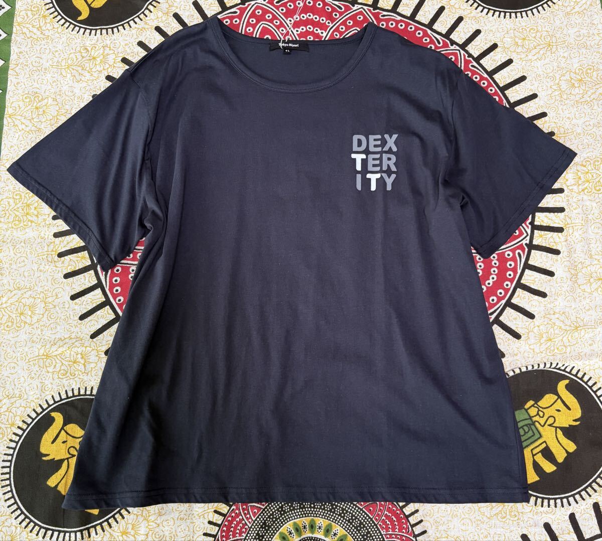 4L*17号*大きいサイズ*半袖Tシャツ*紺*新品*ゆったりサイズ15号綿100%コットン拍卖