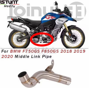 BMW マフラーパイプ 排気ミッドリンクパイプ 交換 触媒スリップ ビーエム f750gs f850gs f 850 gs ステンレスステイン ブラック シルバー拍卖