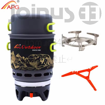 APG製 ジェットボイル型 クッカーセット キャンプ 調理器具 ブタン プロパン 235X126mm 0.75Lポット+ 400mlボウル拍卖