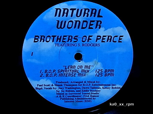 ★☆Brothers Of Peace Feat. S. Rodgers「Lean On Me」☆★拍卖