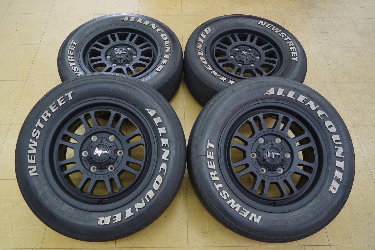 【アウトレット】特注カラー マットブラック ナイトロパワー M16 アサルト 6H139.7 6.5J+38 【中古】215/65R16 109/107 オーレンカウンター拍卖