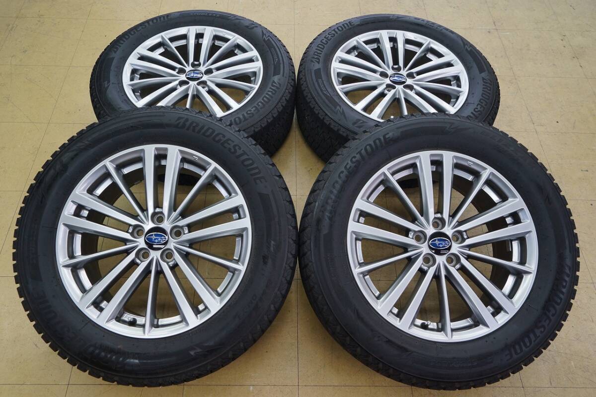 【中古 SET】225/60R17 ブリヂストン ブリザック DM-V3 21年 スバル インプレッサ スポーツ 純正 17 5H100 7J+48拍卖
