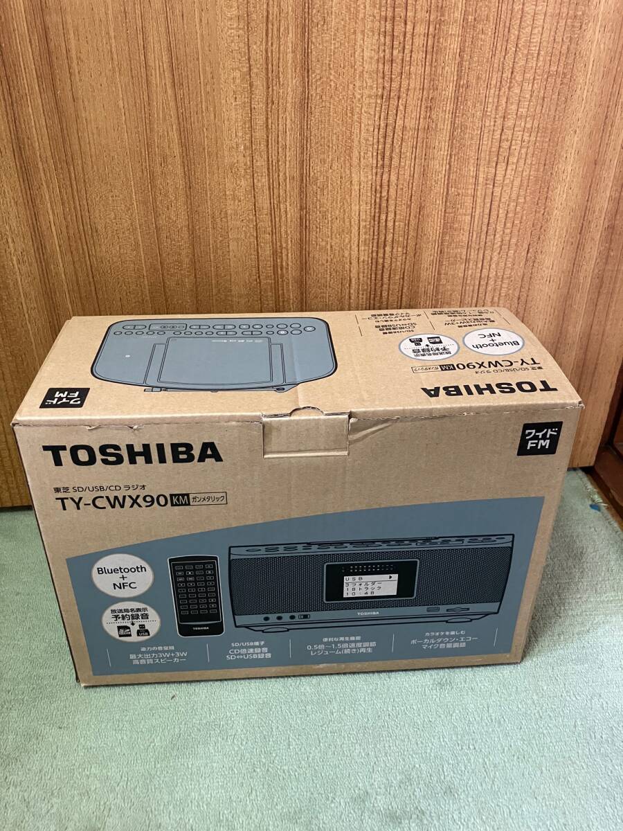 新品同様 東芝 TOSHIBA SD/CD/USB/Bluetooth/ラジオ TY-CWX90 ガンメタリック拍卖