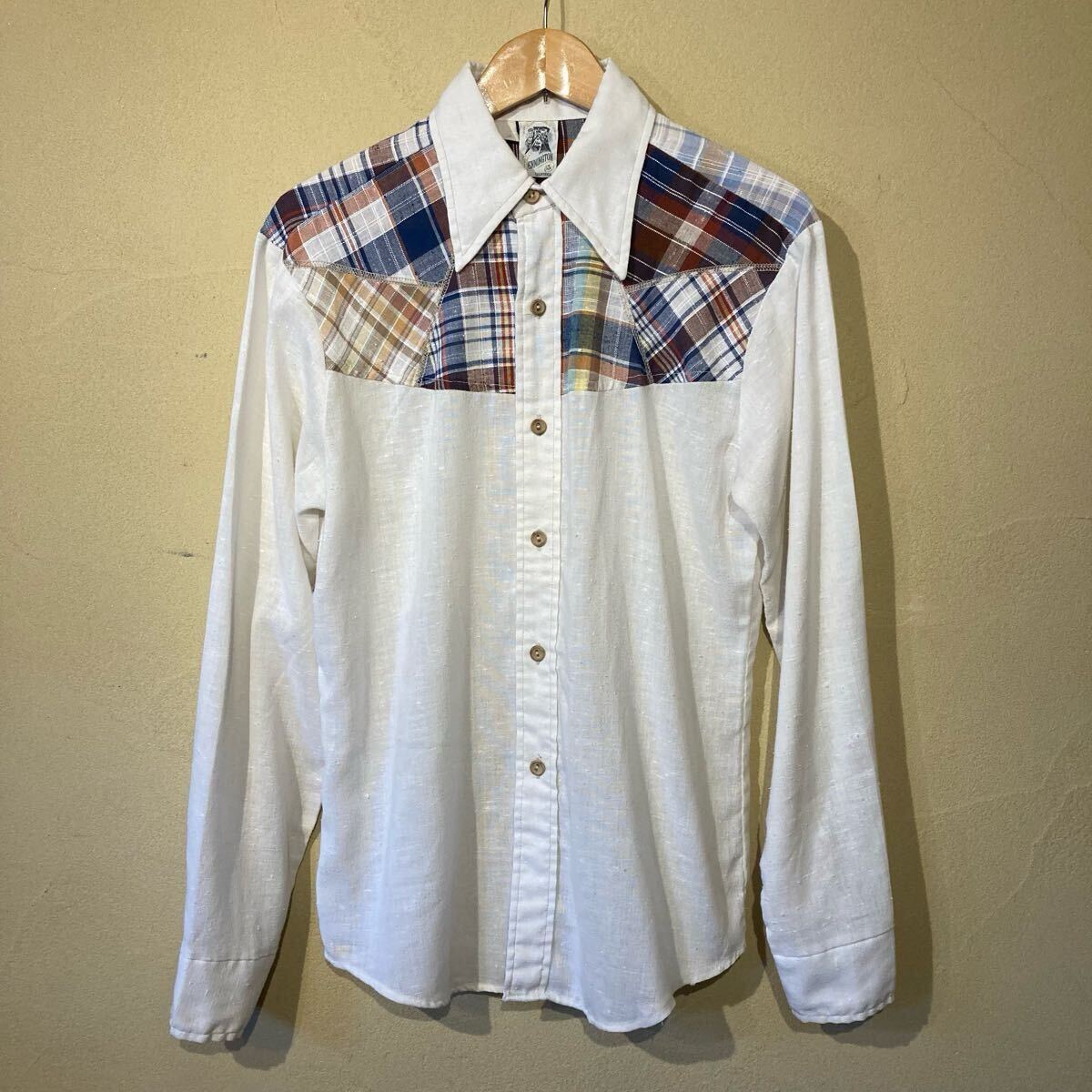 ★送料込み★ 70's ヴィンテージ 古着 KENNINGTON ケニントン ヒッピー 長袖シャツ 拍卖