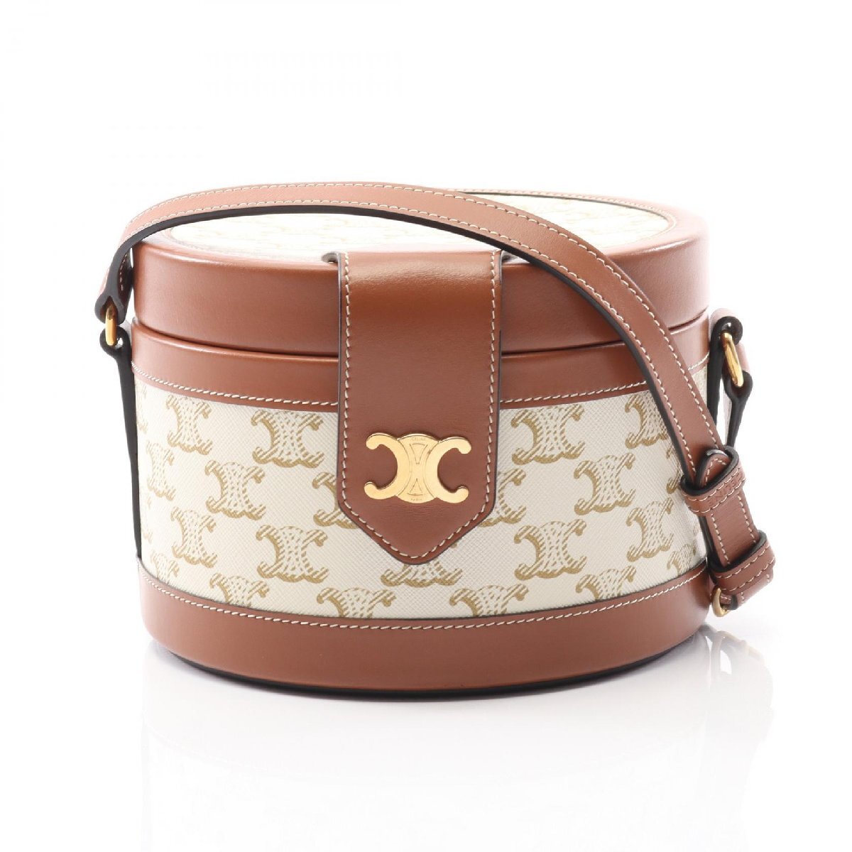 セリーヌ タンブール ミディアム トリオンフ ブランドオフ CELINE PVCコーティングキャンバス ショルダーバッグ コーティングキャンバス/拍卖