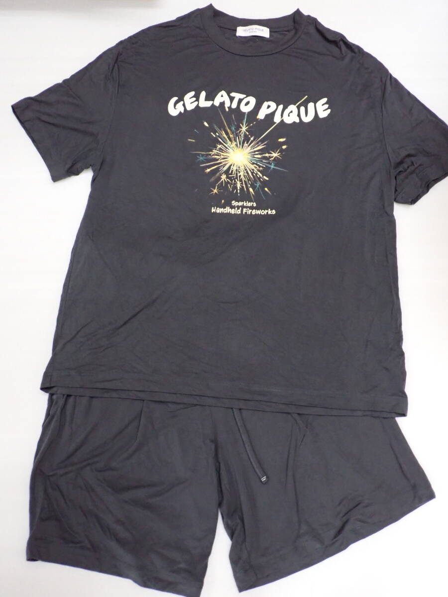 ジェラートピケ 接触冷感 夏祭りプリントTシャツ&ハーフパンツセット Mサイズ ルームウェア 定形外郵便全国一律920円 H12-MA 拍卖