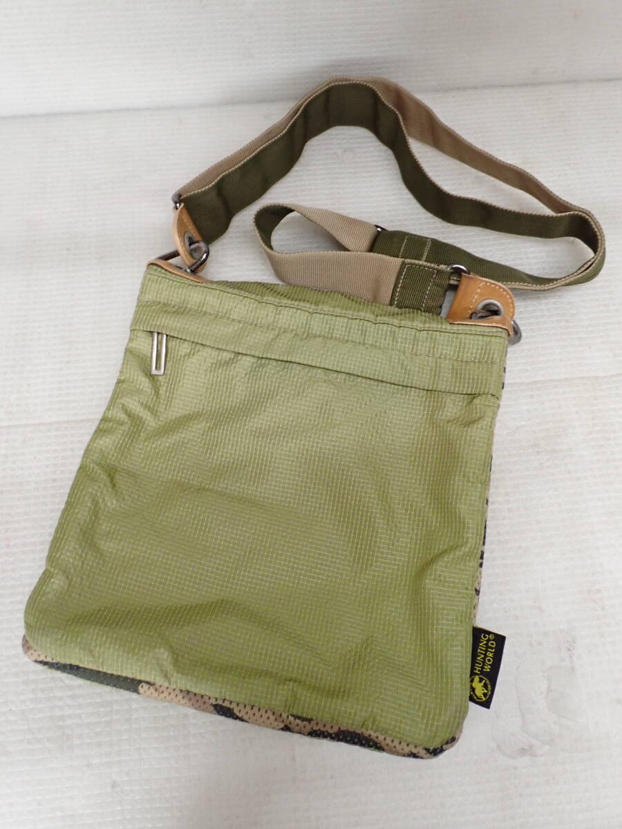 ハンティングワールド 迷彩柄 ショルダーバッグ グリーン 定形外郵便全国一律660円 J7-MA拍卖