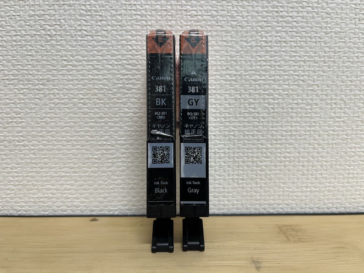 【未使用・純正品】Canon BCI-381 GY BK 2色 2個組 インクカートリッジ キヤノン グレー ブラック 灰 黒 推奨期限切れ 標準容量拍卖