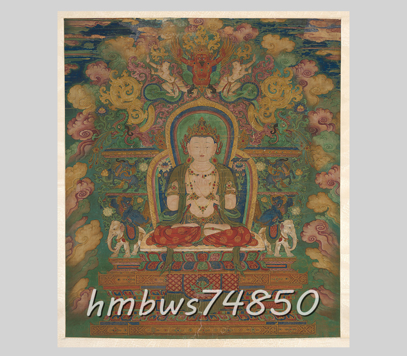 文殊菩薩 仏像 仏画 絹布 菩薩像 仏教美術 絹本 掛け物 美術品 収蔵品 未表装拍卖