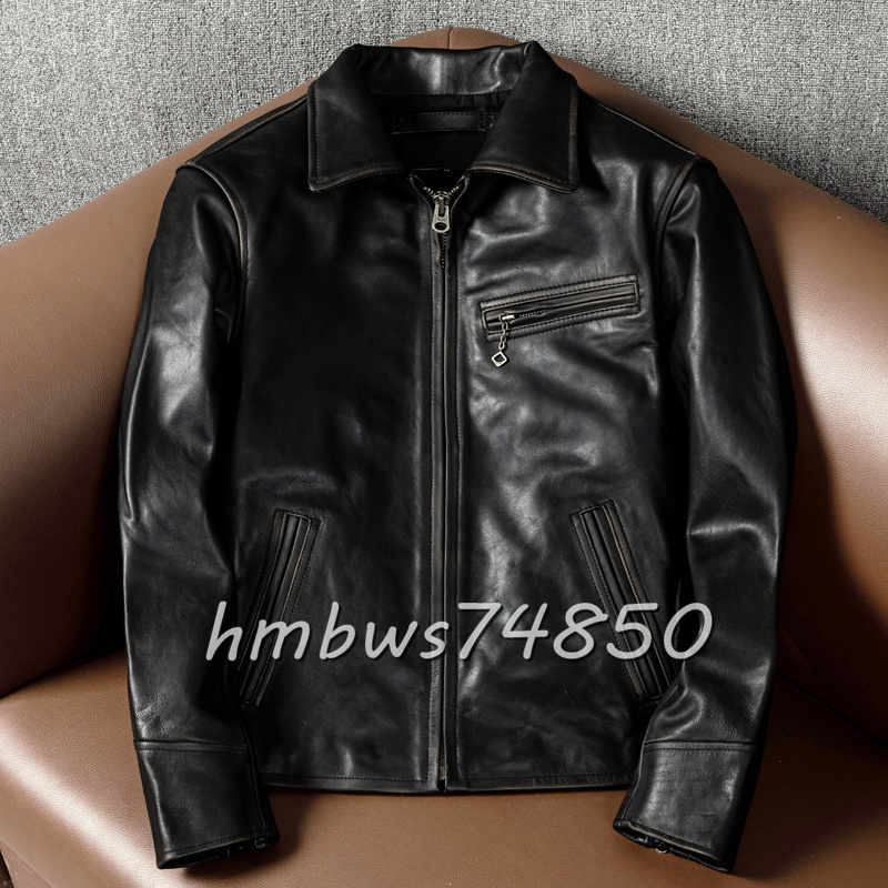 美品 メンズ 革ジャン 最上級 馬革 ライダース レザージャケット ハーレー バイクウエア ブルゾン オートバイ 本革 S-5XLサイズ拍卖