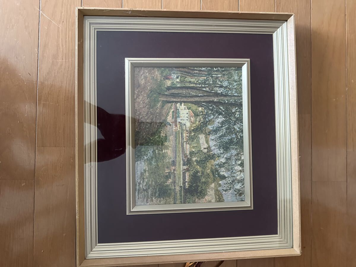 額装 風景画の油彩作品 木製額縁付き世界の複製名画作品 作者 ピサロ 題名(曳キ舟)拍卖