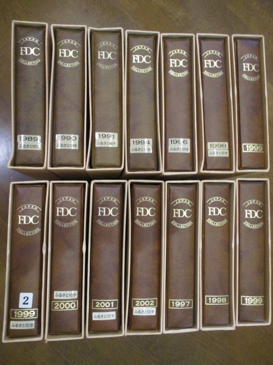 ■収集用 ファイルのみ 14冊【日本切手 FDC First Day Cover コレクション】解説付 台紙シート ふるさと切手 他 2つ穴リング 1989~2002 拍卖
