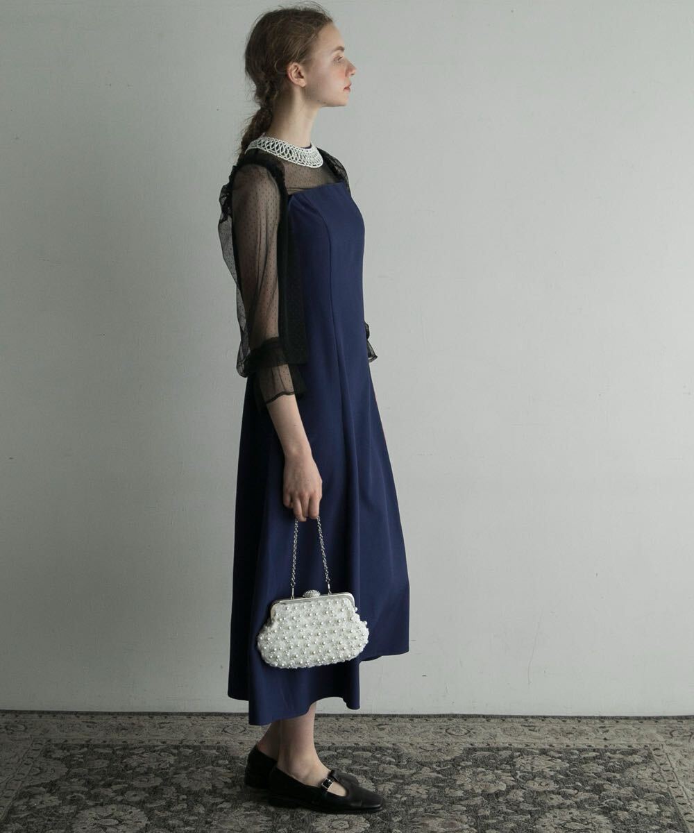 送料無料 【BONLECILL noir】マルチウェイ ドット柄 チュール フレアドレス拍卖