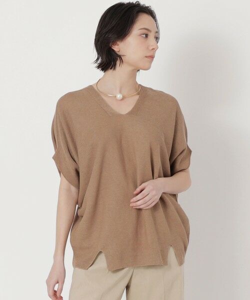 エポカ・ホールガーメント リネンシルクニット42900円40ベージュ色拍卖