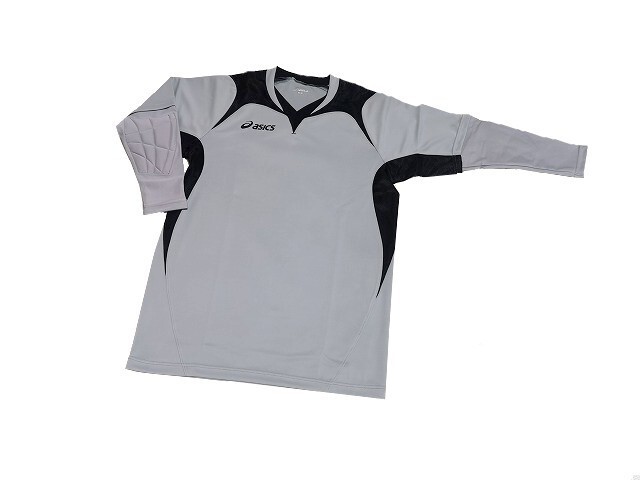 【新品】定価11000円 アシックス ゴールキーパー トップス パッド付 XS1191 長袖【O】グレー◆asics サッカー SOCCER フットサル拍卖