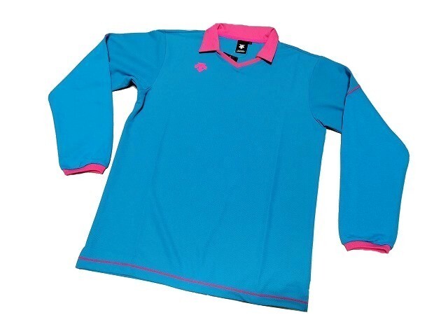 【新品】定価3800円 DESCENTE/デサント 男性用 バレーボール 長袖 トップス DSS-5610【M】水色◆シャツ バレー 男 メンズ スポーツ 運動拍卖