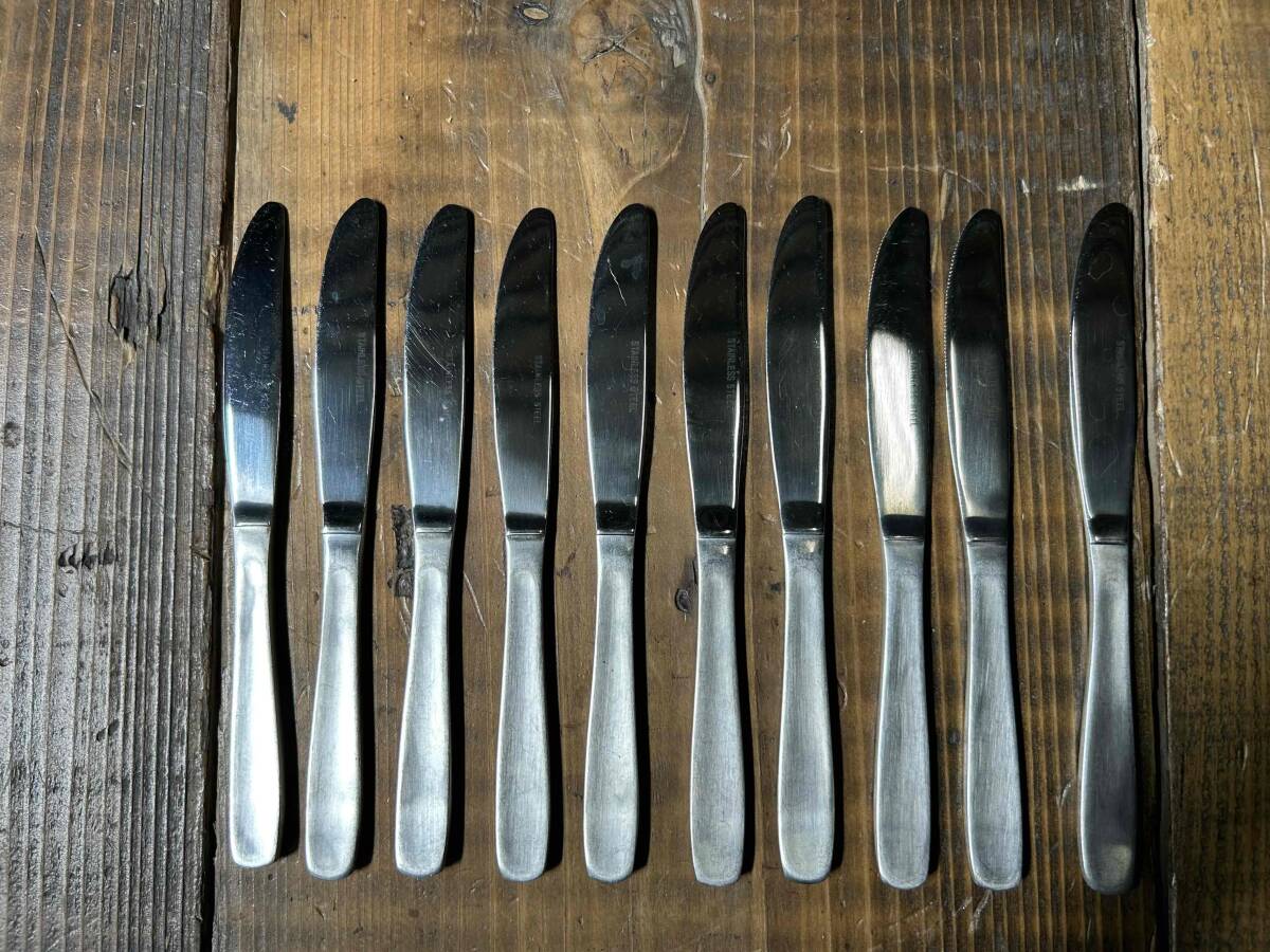 Su.123★STAINLESS STEEL 小 テーブルナイフ 10本セット★パンケーキ/ビュッフェ/レストラン/洋食/ランチ/カフェ/飲食店/業務用/中古品拍卖