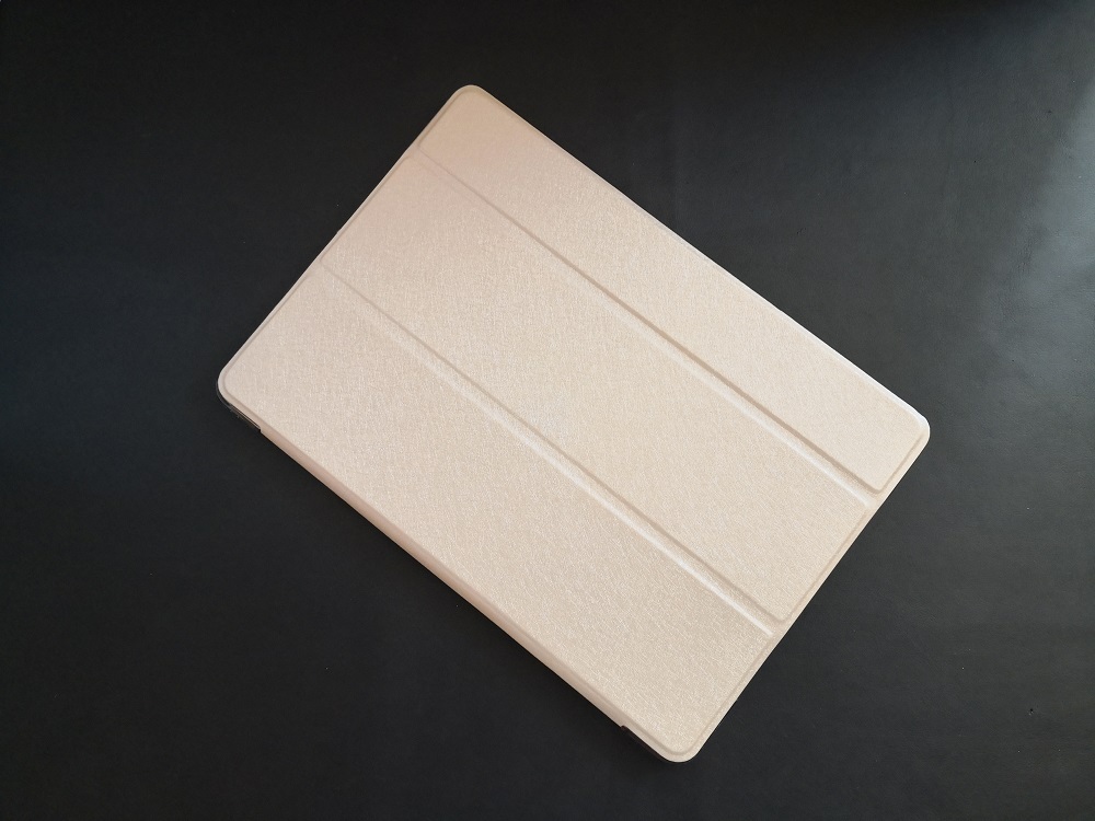 (薄型 軽量) iPad Air3/Pro10.5 共用 ゴールド レザー スマートケース スタンド機能付拍卖