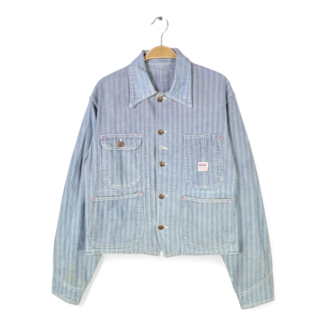 【送料無料】40-50s ペニーズ ビッグマック 盾タグ ヴィンテージエンジニアジャケット ワークジャケット ヘリンボーン メンズS @DE0044拍卖