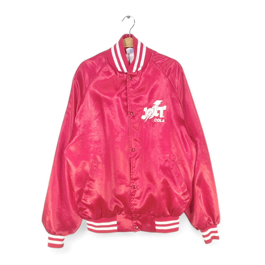 【送料無料】80s ジョルトコーラ USA製 ヴィンテージナイロンジャケット 販促品 ノベルティー サテンジャケット JOLT COLA XL @DZ0715拍卖