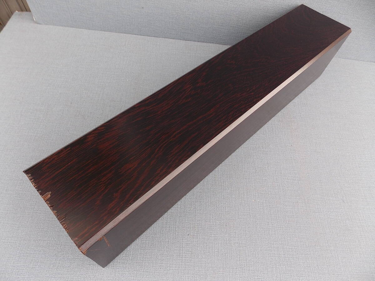 ☆【木樹竹工房】ウェンジ・唐木/床柱/122×126×600ミリ・重量 9kg拍卖