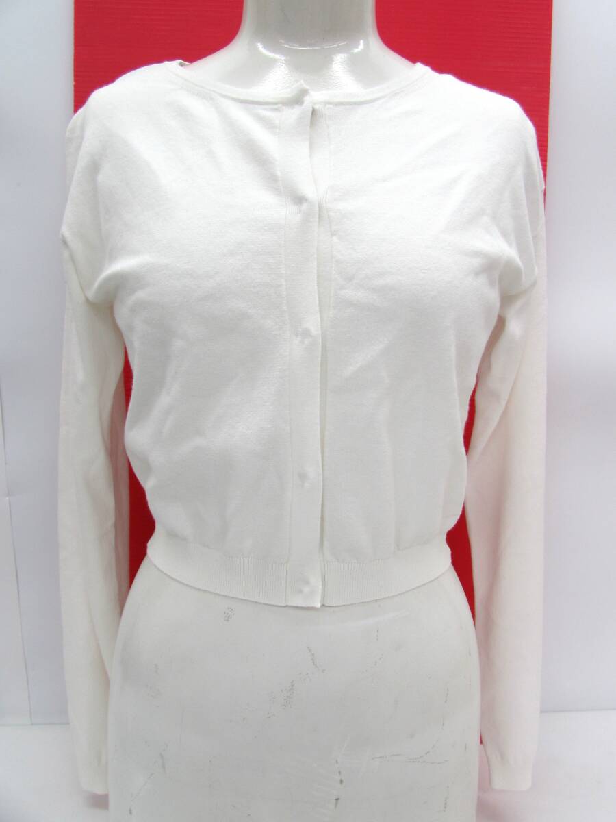 Max Mara STUDIO マックスマーラ 赤タグ ショート丈 カーディガン 比翼仕立て 白 ホワイト サイズ不明 ※詳細タグ切り取り 拍卖