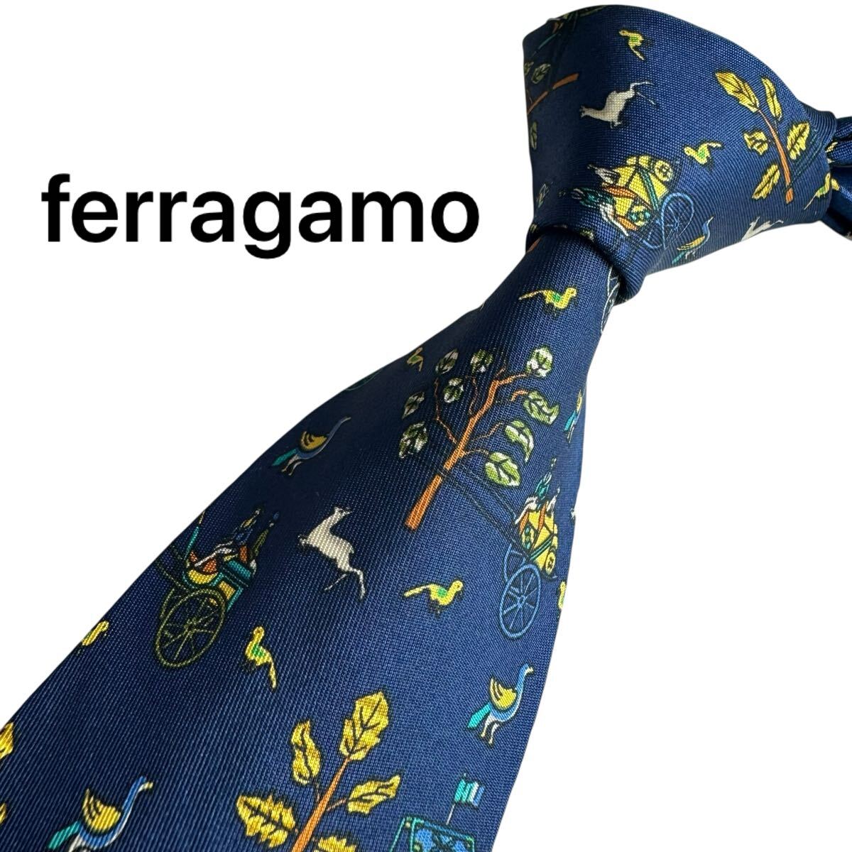 極美品★ ferragamo フェラガモ ネクタイ スーツ ビジネス 成人式 2589拍卖