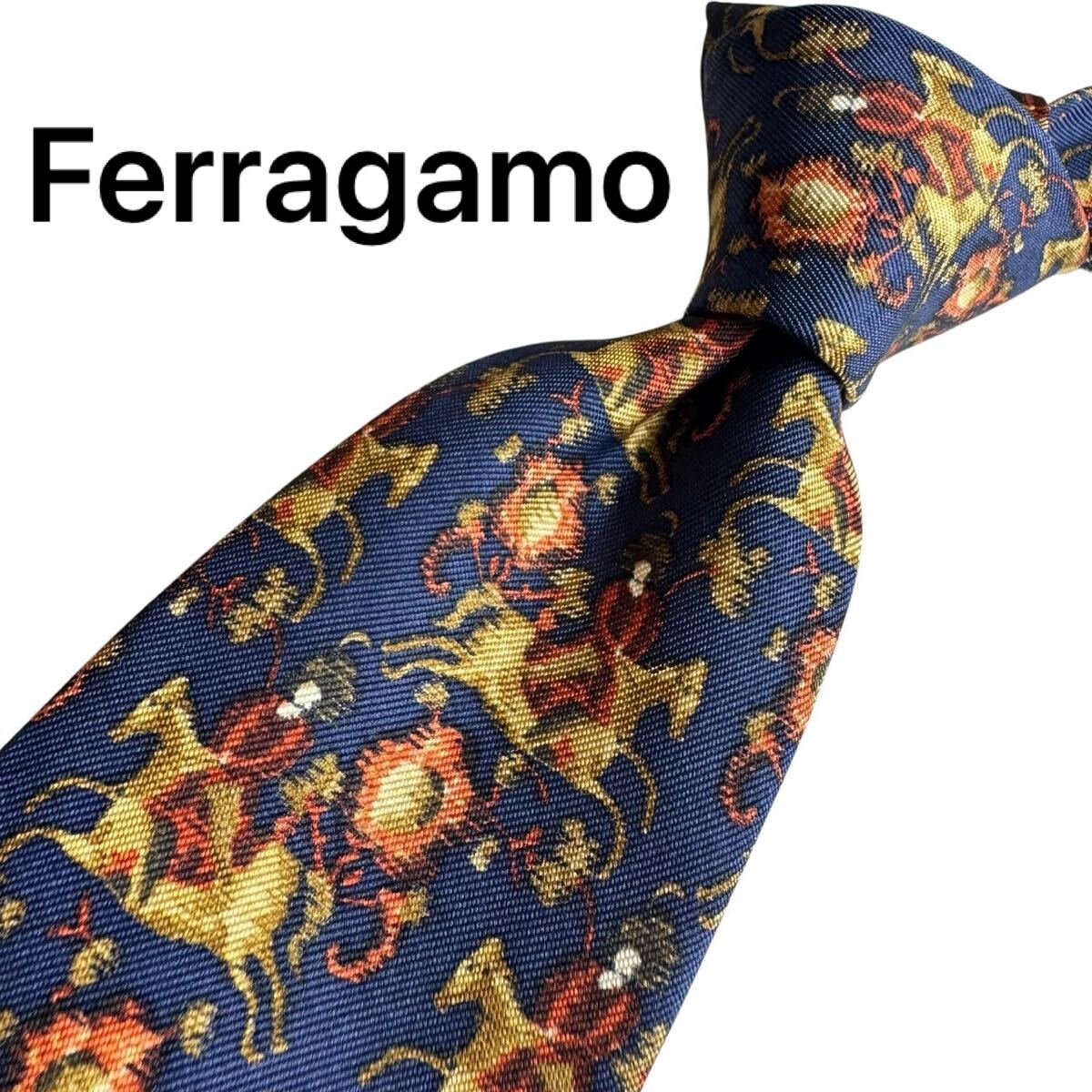 極美品★ferragamo フェラガモ ネクタイ スーツ ビジネス 2621拍卖