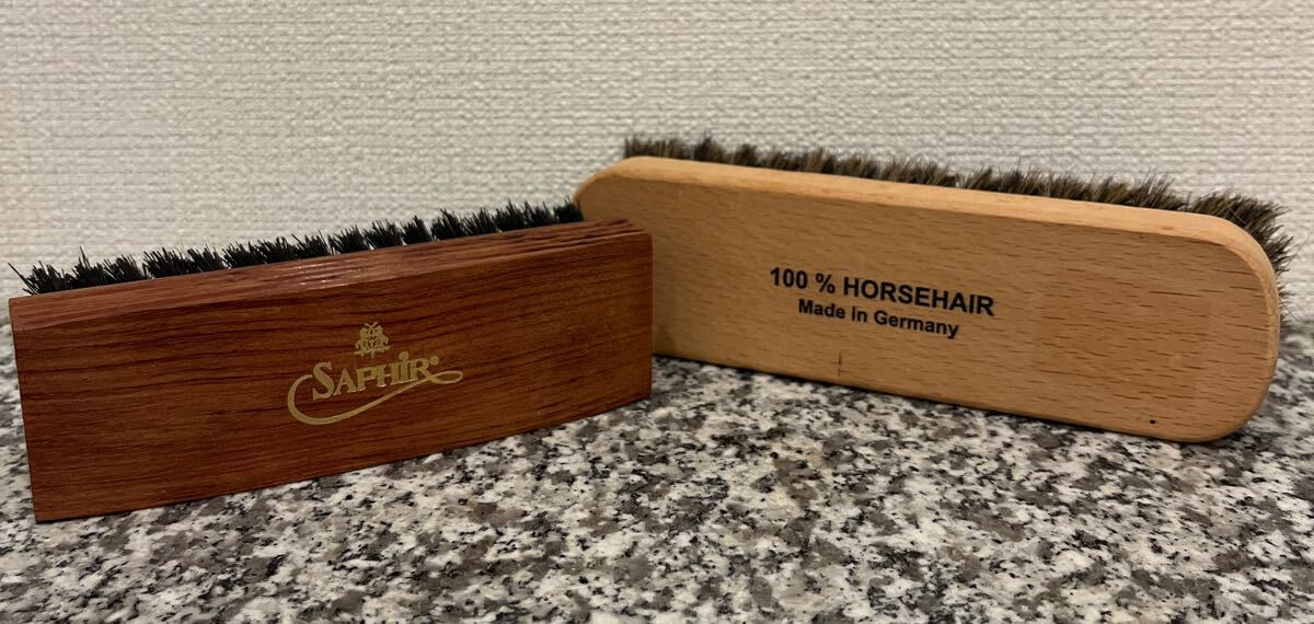 新品 ロフト購入 5,354円 SAPHIR ブリストルポリッシャーブラシ 豚毛 ホースヘアブラシ 靴メンテナンス シューケア サフィール拍卖