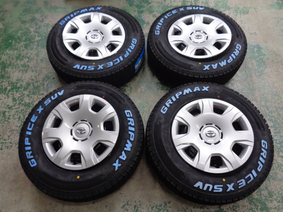 【新品スタッドレスSET】ハイエース 純正15インチタイヤホイール【4本セット】195/80R15C ホワイトレター グリップマックス拍卖