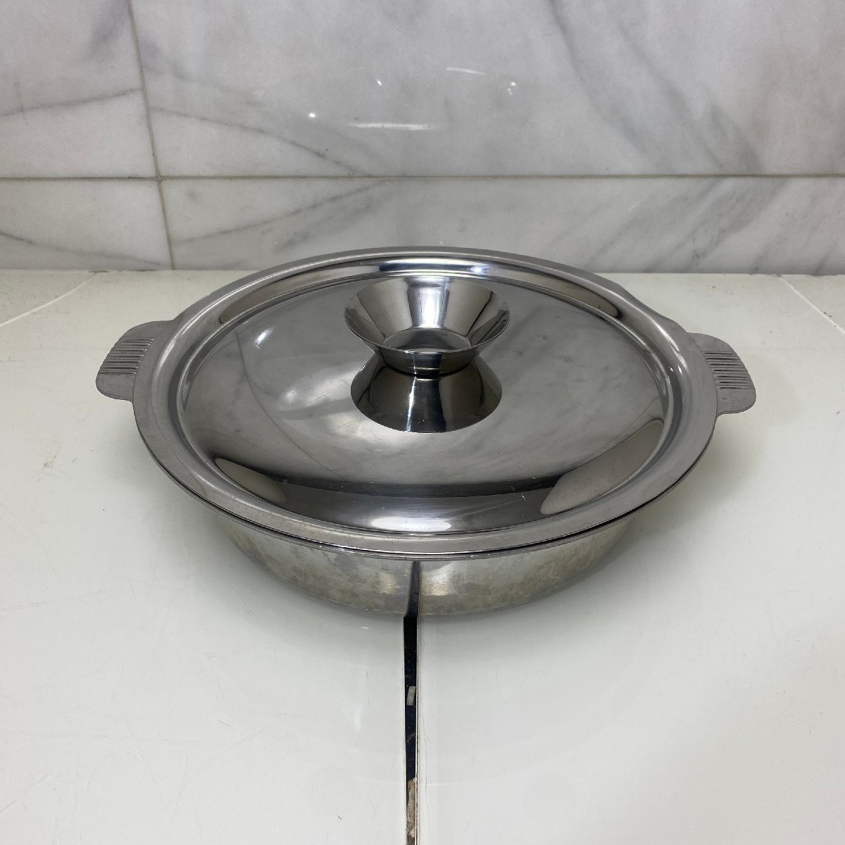 √OG√ ステンレス鍋 中古品 ステンレス W260×D330×H75 在庫ランダム商品 業務用鍋 しゃぶしゃぶ鍋 √Z-230250拍卖