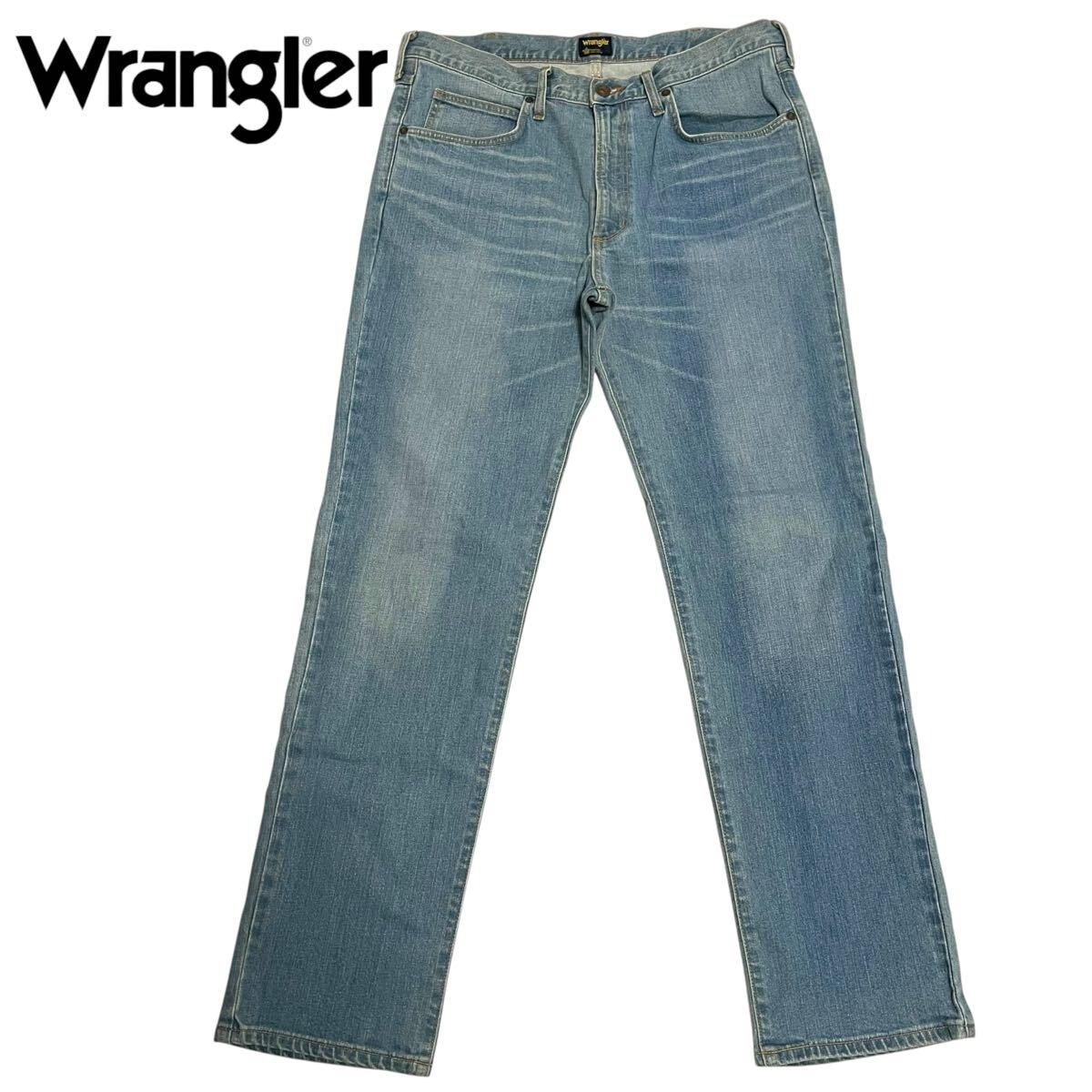 Wrangler WM0383 / ラングラー メンズ ストレート ストレッチ デニムパンツ ジーンズ ライトブルー W36(大きめW98cm) O-2598拍卖