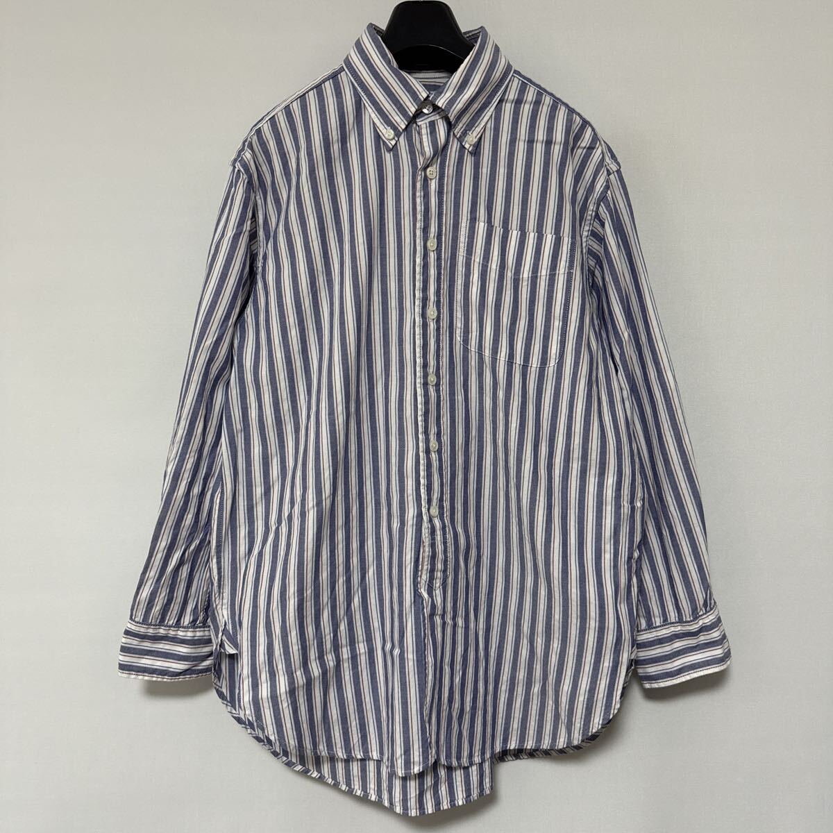 美品 Engineered Garments 19th century shirt XS OX ford BD エンジニアードガーメンツ ストライプ オックスフォード ボタンダウンシャツ拍卖