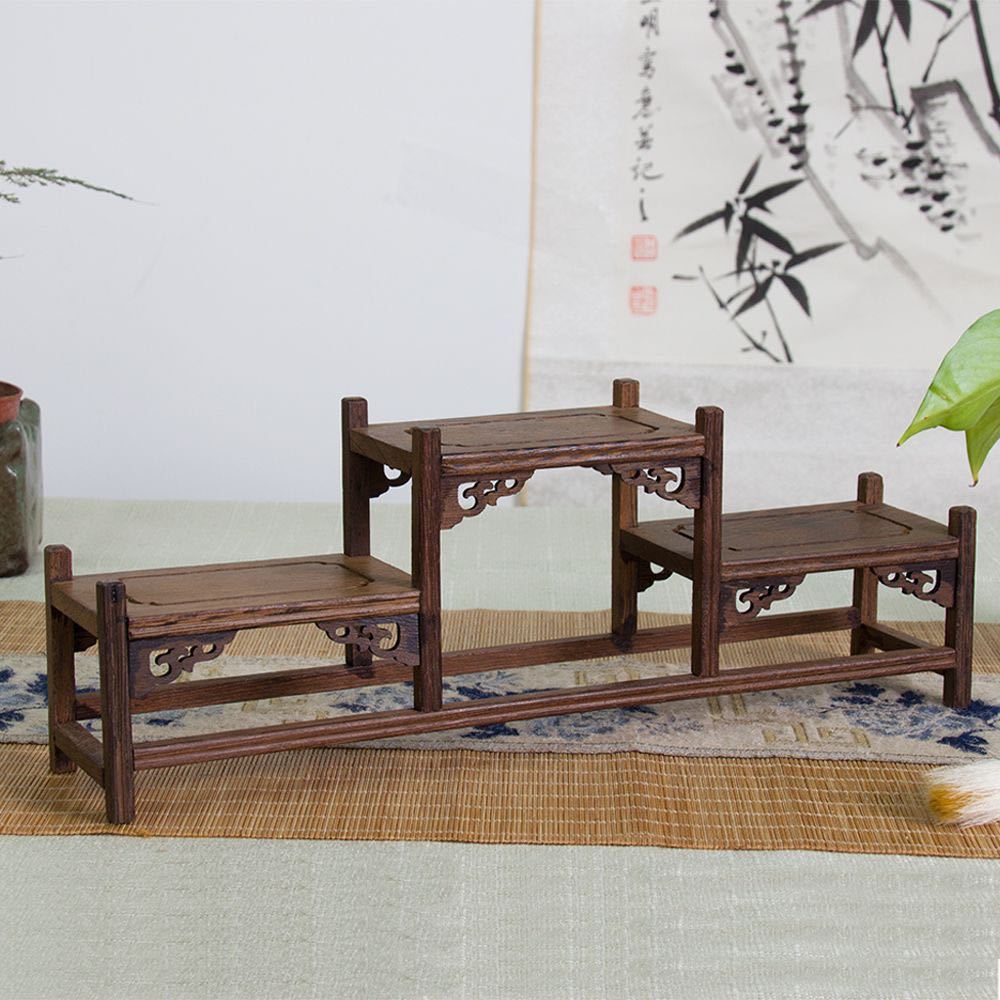 美術 実木 棚 茶器立て 工芸品 紫砂 急須 ボーグ架 置物 木彫り 展示ラック 鶏翅 アンティーク 飾り棚 花台拍卖