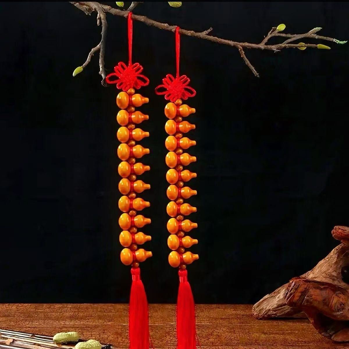 送料無料 瓢箪 風水 縁起物 木彫り 2つ 10個入り 子孫繁栄 家運隆盛拍卖