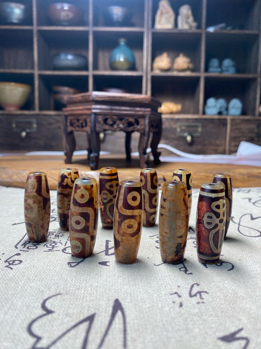 送料 西蔵天珠★40mm 根付 提げ物 装飾品 眼 10個セット 開運拍卖