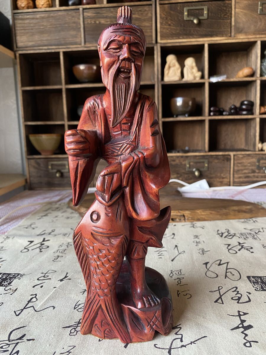 中国古玩 古美術 寿老人 仏教古美術 木彫り 年代物 拍卖