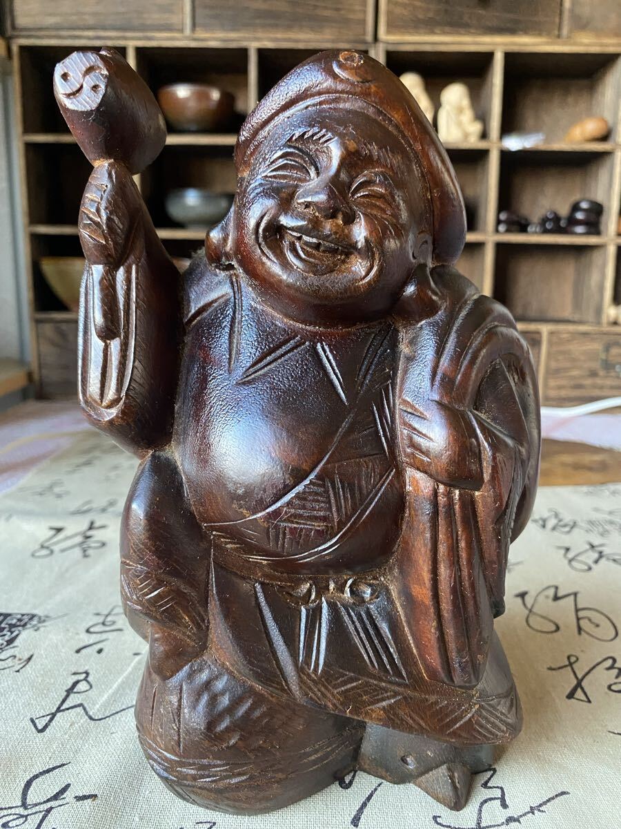 古美術品 大黒様 大黒天 七福神 アンティーク 骨董 年代物 仏像 縁起物 置物 レトロ 日本文化 拍卖