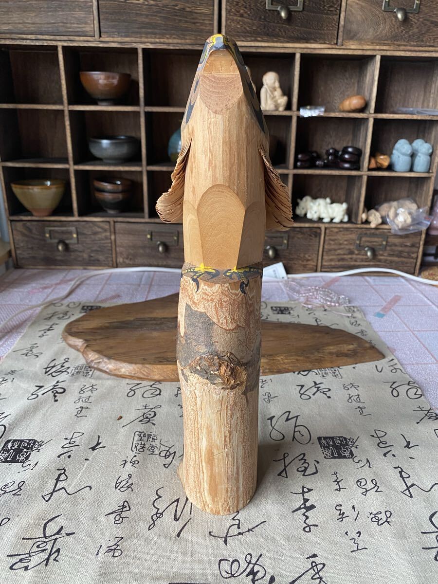 こけし レトロ タカ 鷹 木彫り 木製 アンティーク 在銘拍卖