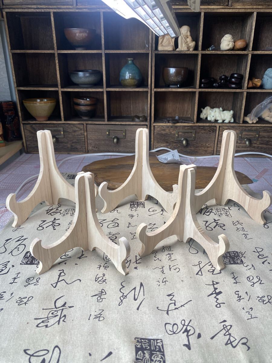 送料無料 プレートスタンド 皿立て 5点セット 飾皿 木製 組立式 組立拍卖