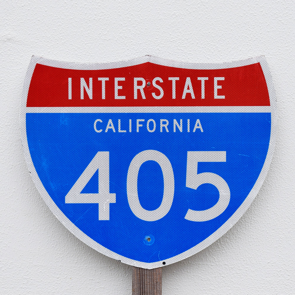 【INTERSTATE CALIFORMIA ヴィンテージ看板】ロードサイン カリフォルニア 405 / ハイウェイ サインプレート USA直輸入 No.2 CHOPPERS拍卖