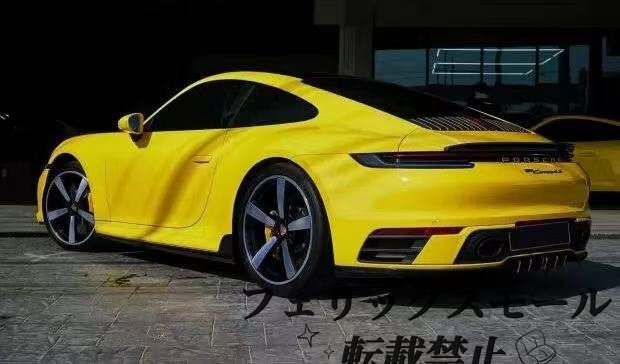 Porsche 車 リアスポイラー カーボン製 ボディキット 光沢 カーボン 911 992 クーペ TECHART風 2019-2023 押尾 チューニング 取付簡単拍卖