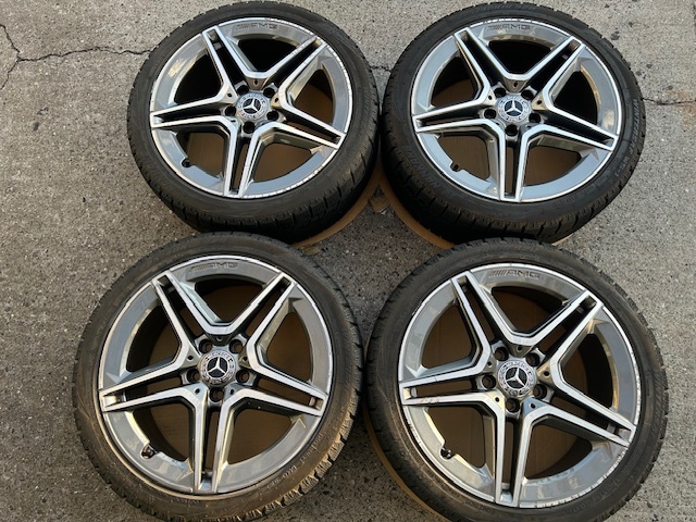 【今なら送料無料】メルセデスベンツ AMG CLA純正 225/40R18 NANKANG スタッドレス 中古品4本タイヤホイールセット(F)拍卖
