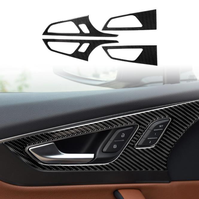 アウディ Q7 4M 2015年- 内装インテリア ドアハンドルフレーム ステッカー 4Pセット拍卖