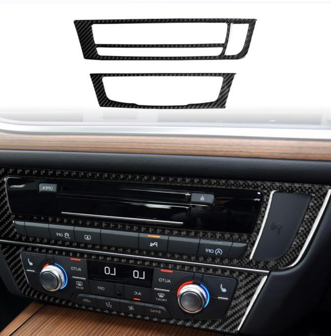 アウディ A6 4G(C7) S6 A7 S7 2011- 2019年 右ハンドル用 内装ステッカー コンソールエアコン CDパネルエアベントフレーム カーボン柄拍卖