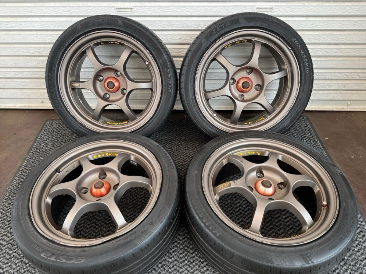 a管w250642-01 Black Racing ProN1 アルミホイール 4本 16インチ 7J +44 4穴 PCD114.3 ハブ径約73㎜ ブラックレーシング (16×4)拍卖