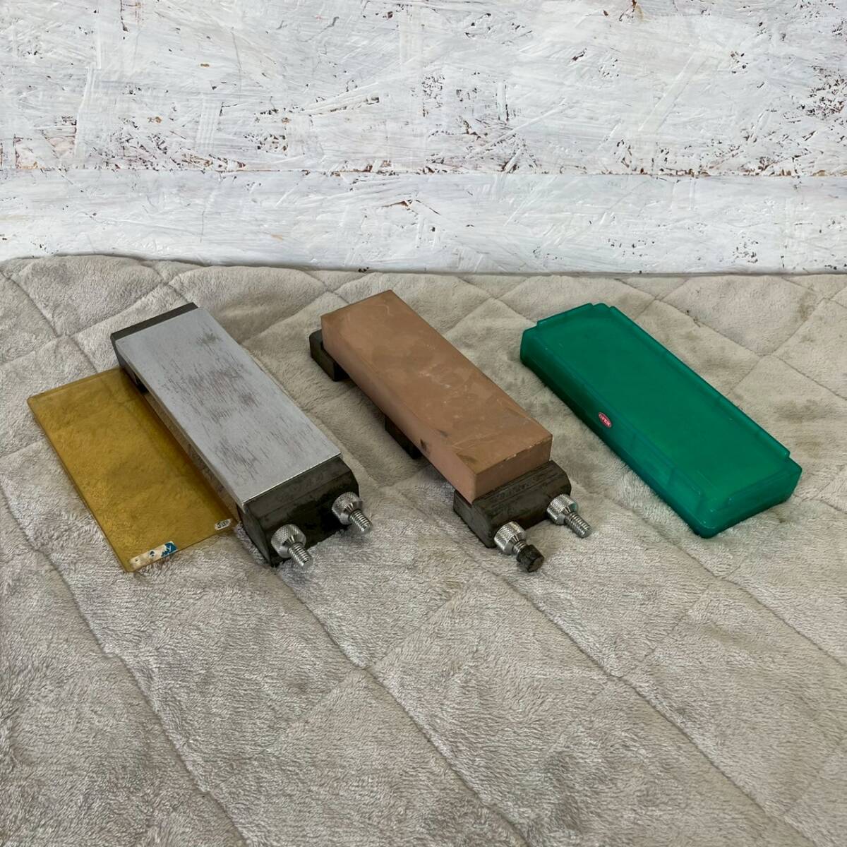 砥石 シャープナー 3点 セット まとめ まとめ売り ツボ万 キング砥石 #800 仕上げ砥石 中砥石 大工道具 A0381拍卖